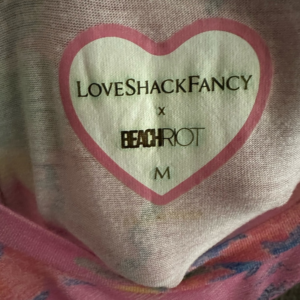 LoveShackFancy Pink Floral Crop Top - Picture 3 of 6